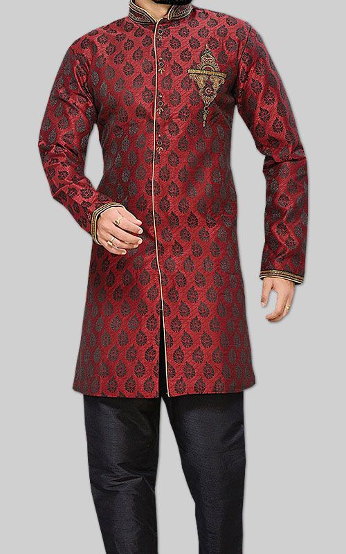 Buy Olive Green Sherwani With Pants for men Online from Indian Designers  2023