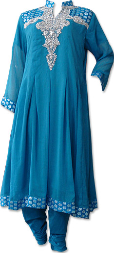 Turquoise Chiffon Suit Pakistani Dresses In Usa 