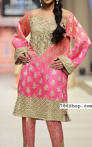 Pink Jamawar Chiffon Suit | Pakistani Party Wear Dresses