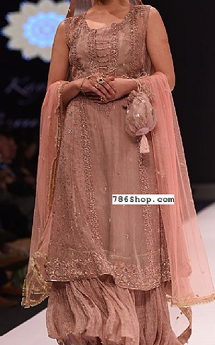 Rose Gold Chiffon Suit Indian Pakistani Party and Formal 