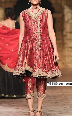Crimson Jamawar Suit | Pakistani Party Wear Dresses
