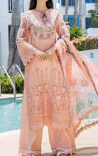 Adans Libas Peach Lawn Suit Pakistani Lawn Suits