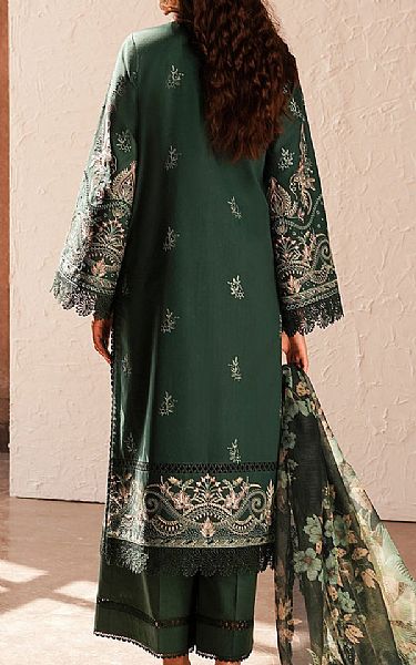 Afrozeh Bottle Green Lawn Suit | Pakistani Lawn Suits- Image 2