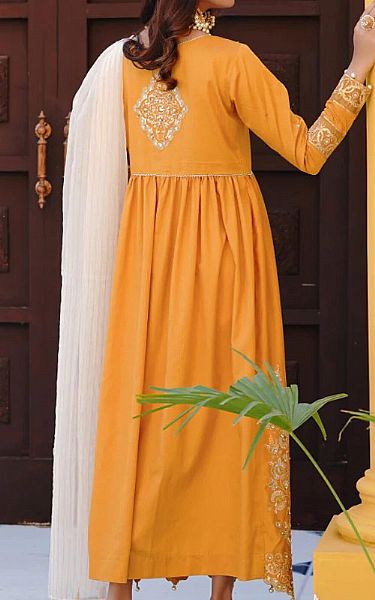 Yellow Cotton Churidar Suit 156682  Pakistani dress design, Cotton dress  material, Orange dress