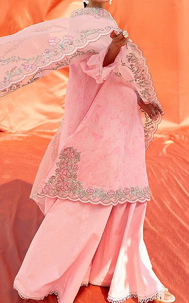 Cross Stitch Baby Pink Jacquard Suit | Pakistani Lawn Suits- Image 1