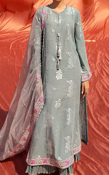 Cross Stitch Grey Jacquard Suit | Pakistani Lawn Suits- Image 1