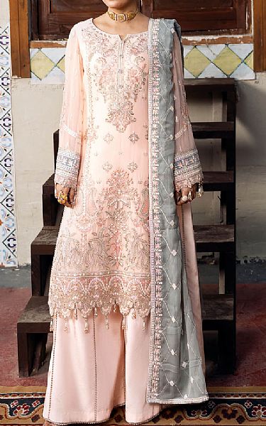 Imrozia Baby Pink Chiffon Suit Pakistani Embroidered Chiffon Dresses USA