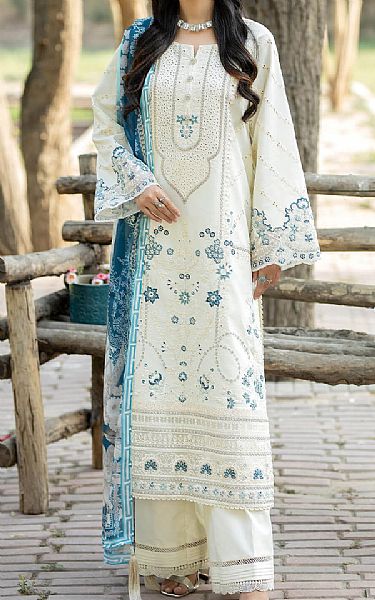 Imrozia Off-white Lawn Suit | Pakistani Lawn Suits- Image 1