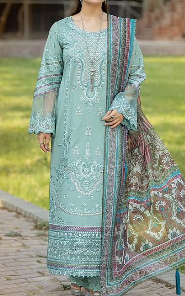 Imrozia Summer Green Lawn Suit | Pakistani Lawn Suits- Image 1
