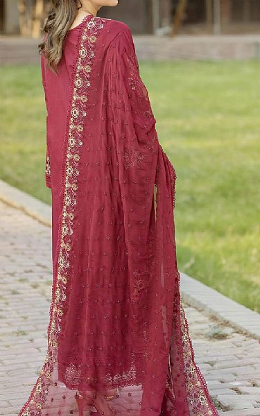 Imrozia Maroon Lawn Suit | Pakistani Lawn Suits- Image 2