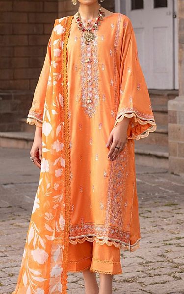 Ittehad Faded Orange Lawn Suit | Pakistani Lawn Suits- Image 1