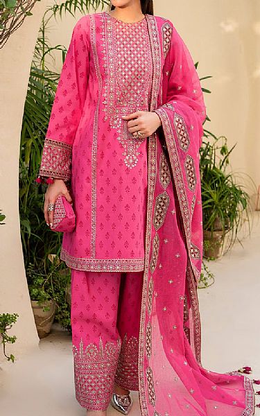 Jazmin Cerise Pink Lawn Suit | Pakistani Lawn Suits- Image 1