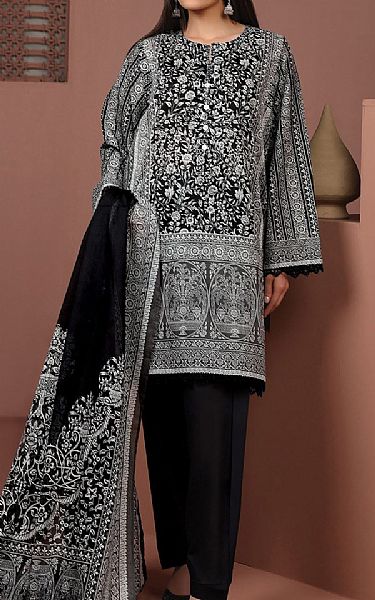 Khaadi Black/Off White Lawn Suit | Pakistani Lawn Suits