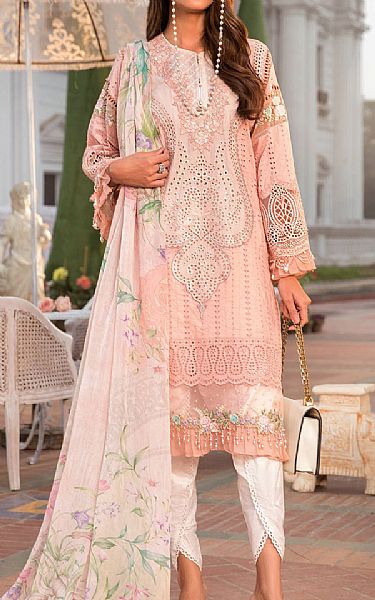 Maria B Peach Lawn Suit Pakistani Dresses in USA