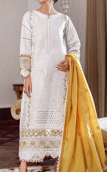 Marjjan White Lawn Suit | Pakistani Lawn Suits- Image 1