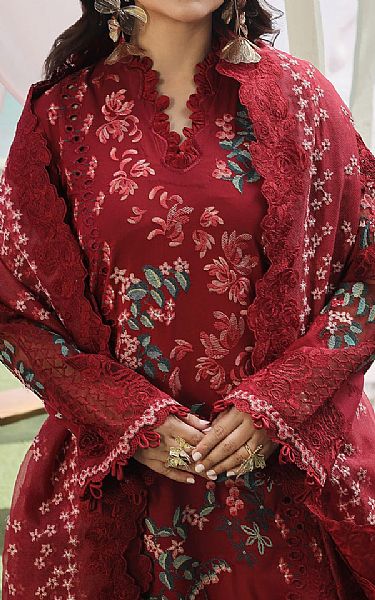 Maryam Hussain Maroon Lawn Suit | Pakistani Lawn Suits- Image 2