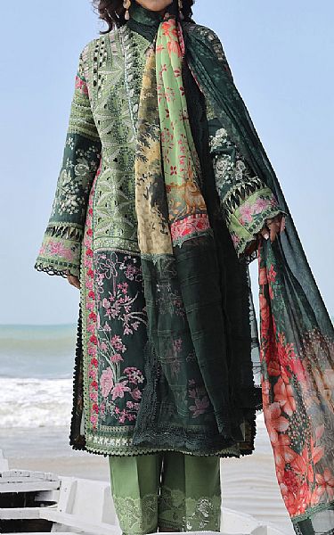 Maryam Hussain Sage Green Lawn Suit | Pakistani Lawn Suits- Image 1
