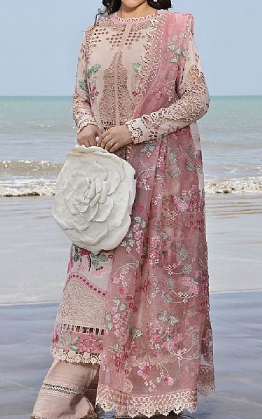 Maryam Hussain Pink Lawn Suit | Pakistani Lawn Suits- Image 1