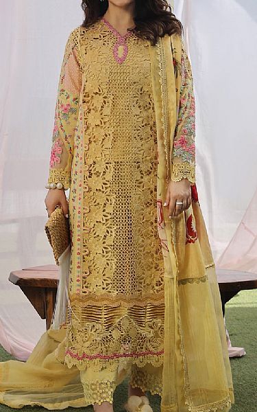 Maryam Hussain Golden Sand Lawn Suit | Pakistani Lawn Suits- Image 1