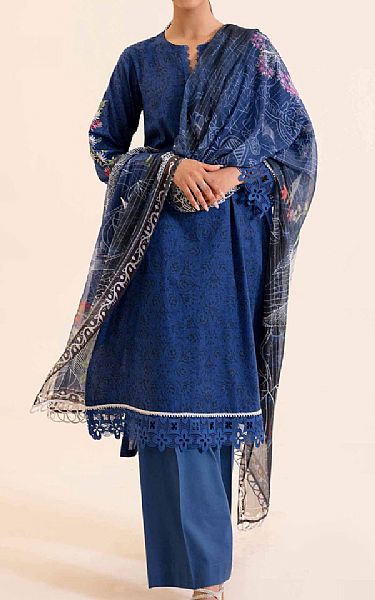 Nishat Royal Blue Lawn Suit (2 pcs) | Pakistani Lawn Suits- Image 1