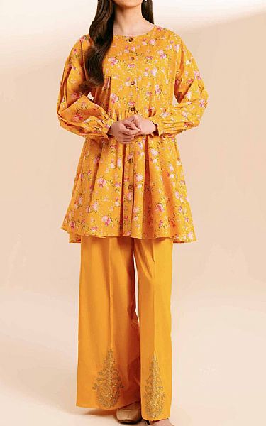 Nishat Cadmium Orange Cambric Suit (2 pcs) | Pakistani Lawn Suits- Image 1