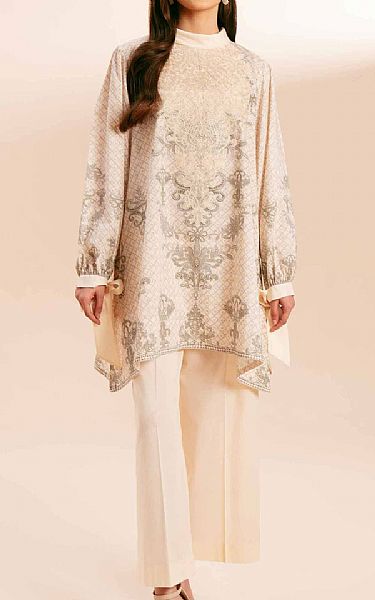 Nishat Ivory Cambric Suit (2 pcs) | Pakistani Lawn Suits- Image 1