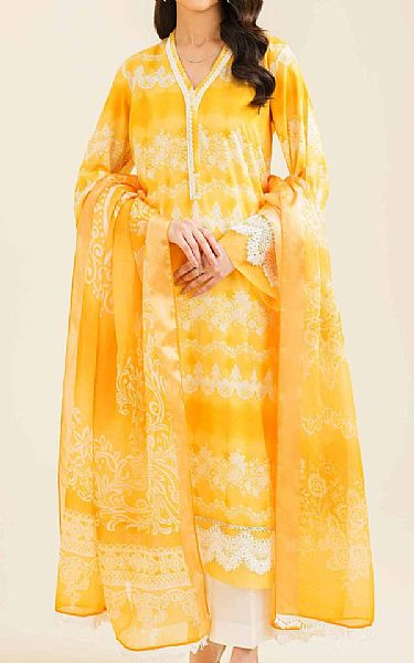 Nishat Yellow Lawn Suit | Pakistani Lawn Suits- Image 1