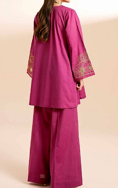 Nishat Raspberry Pink Cambric Suit (2 pcs) | Pakistani Lawn Suits- Image 2