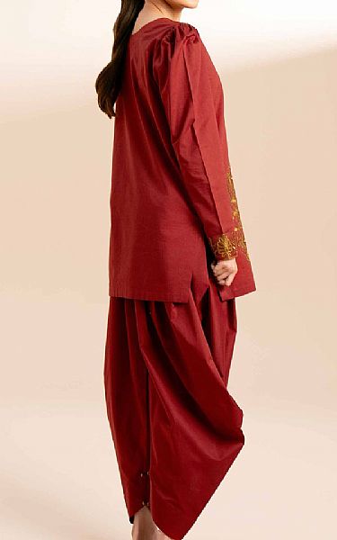 Nishat Vivid Auburn Cambric Suit (2 pcs) | Pakistani Lawn Suits- Image 2