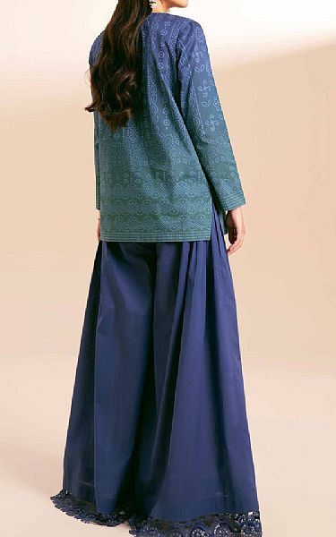 Nishat Blue/Green Cambric Suit (2 pcs) | Pakistani Lawn Suits- Image 2