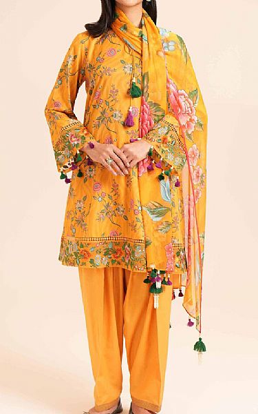 Nishat Mustard Lawn Suit (2 pcs) | Pakistani Lawn Suits- Image 1