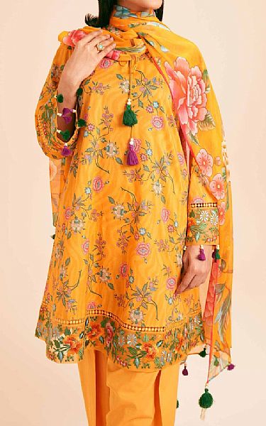 Nishat Mustard Lawn Suit (2 pcs) | Pakistani Lawn Suits- Image 2