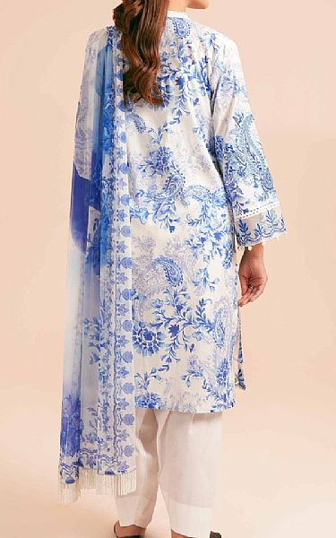 Nishat Blue/Off White Lawn Suit (2 pcs) | Pakistani Lawn Suits- Image 2