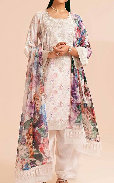Nishat Ivory Lawn Suit (2 pcs) | Pakistani Lawn Suits- Image 1