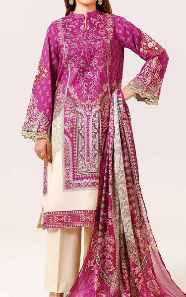 Nishat Magenta Lawn Suit | Pakistani Lawn Suits- Image 1