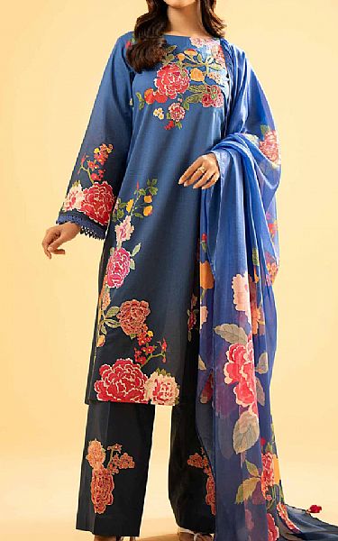 Nishat Blue Lawn Suit | Pakistani Lawn Suits- Image 1