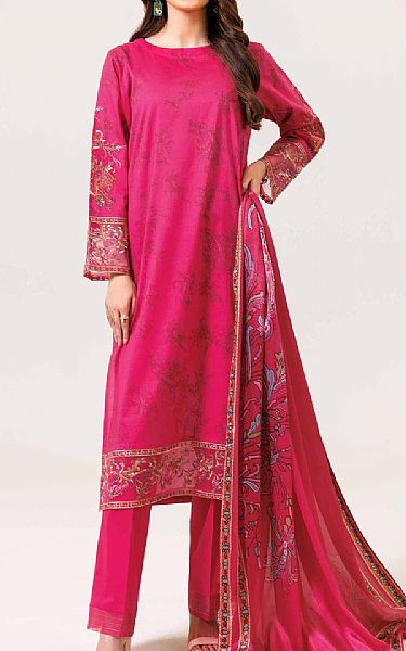 Nishat Hot Pink Lawn Suit | Pakistani Lawn Suits- Image 1