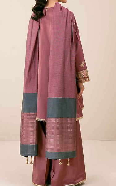 Nishat Dusty Rose Satin Suit | Pakistani Lawn Suits- Image 2