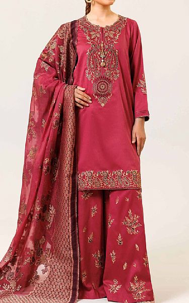 Nishat Cardinal Satin Suit | Pakistani Lawn Suits- Image 1
