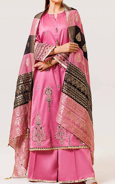 Nishat Pink Satin Suit | Pakistani Lawn Suits- Image 1