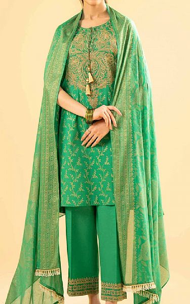 Nishat Green Lawn Suit | Pakistani Lawn Suits- Image 1