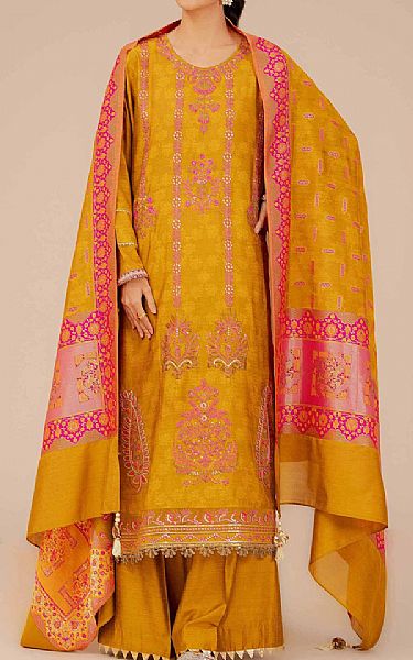Nishat Orange Banarsi Suit | Pakistani Lawn Suits- Image 1