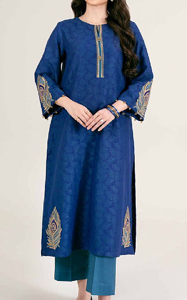 Nishat Blue Jacquard Suit (2 pcs) | Pakistani Lawn Suits- Image 1