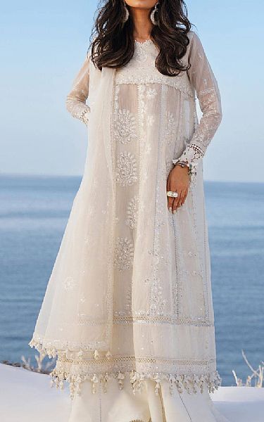 Sana Safinaz White Woven Net Suit | Pakistani Lawn Suits