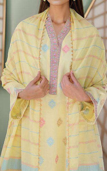 Saya Yellow Jacquard Suit | Pakistani Lawn Suits- Image 2
