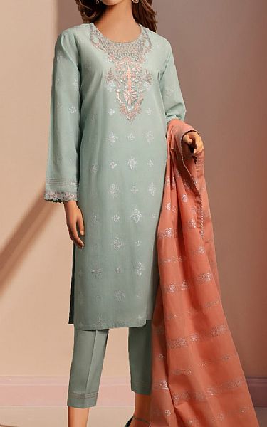 Saya Mist Green Jacquard Suit | Pakistani Lawn Suits- Image 1