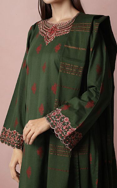 Saya Green Jacquard Suit | Pakistani Lawn Suits- Image 2