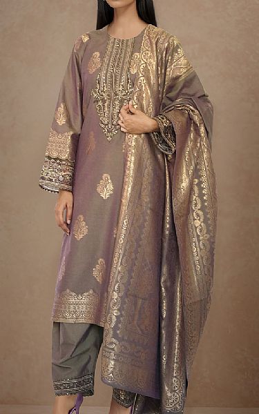 Saya Fawn Jacquard Suit | Pakistani Lawn Suits- Image 1