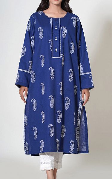 Zeen Royal Blue Cambric Kurti Pakistani Lawn Suits