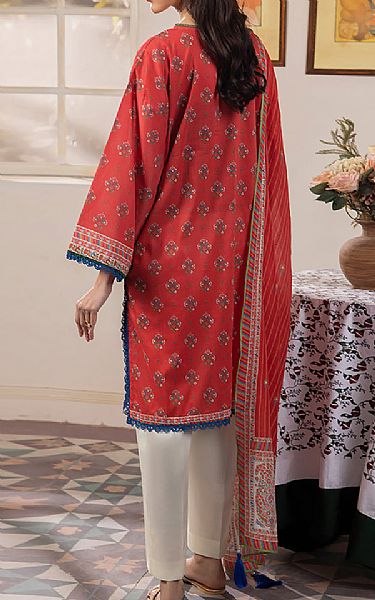 Zellbury Pale Red Lawn Suit (2 Pcs) | Pakistani Lawn Suits- Image 2
